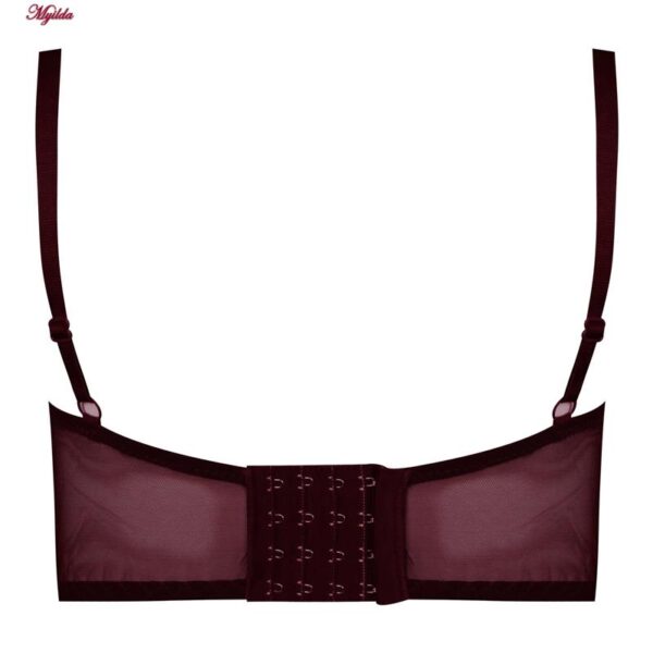 ست شورت و سوتین زنانه برتا مدل فنردار گیپور گلدار کد 5134-6043 رنگ زرشکی