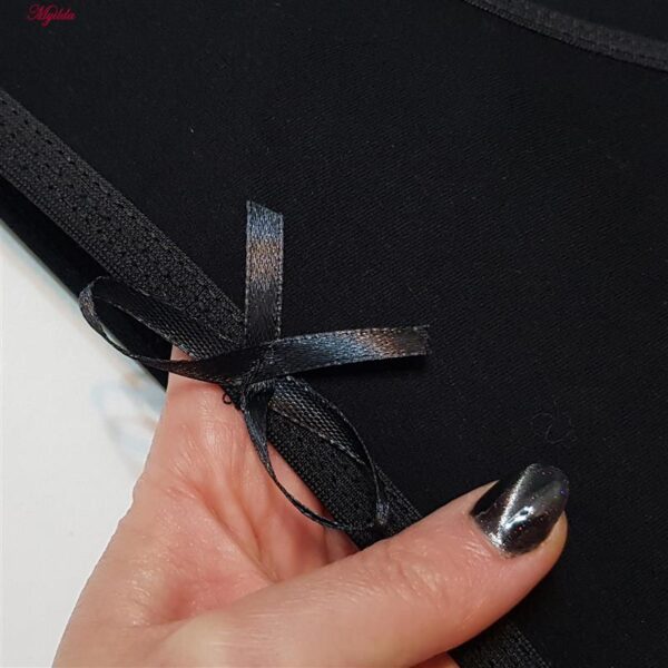 شورت زنانه ماییلدا مدل نخ پنبه پاپیون کد 5163 رنگ مشکی