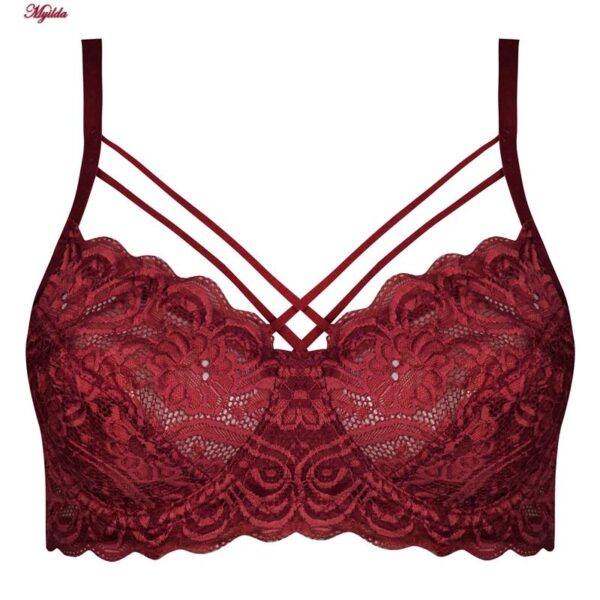 ست شورت و سوتین زنانه ماییلدا مدل فنردار هارنس کد 5165 رنگ زرشکی