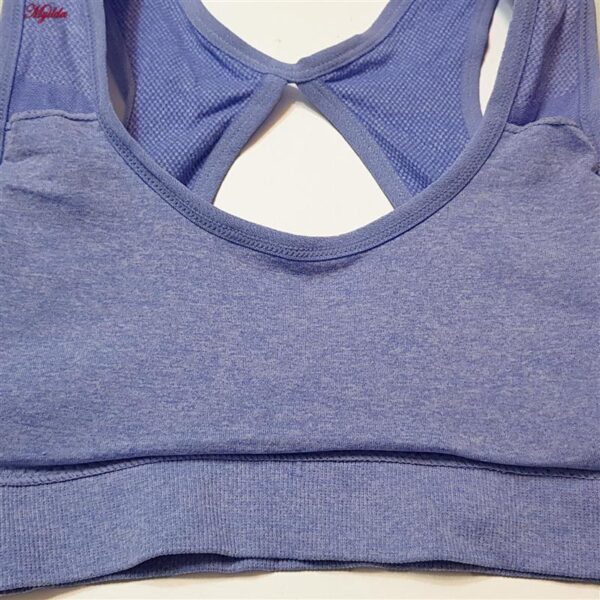 ست نیم تنه و شلوارک ورزشی زنانه ماییلدا مدل سیملس پشت چین دار پددار کد 5172 رنگ آبی