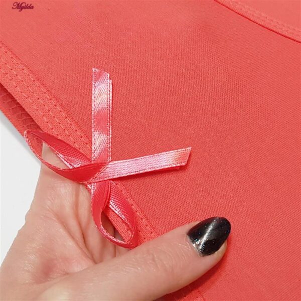 شورت زنانه ماییلدا مدل نخ پنبه پاپیون کد 5163 رنگ نارنجی