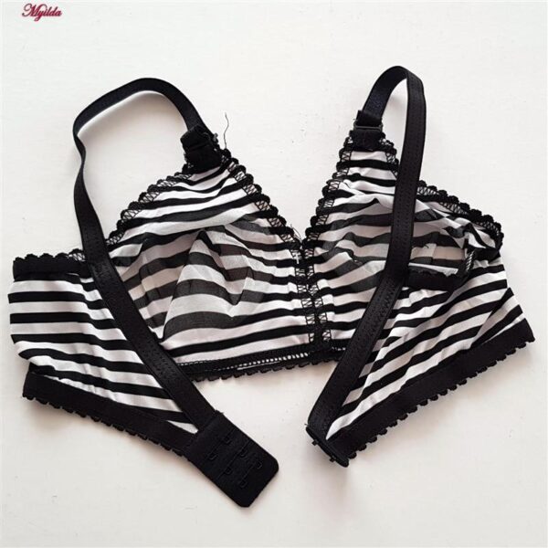 سوتین زنانه ماییلدا مدل پرسی راه راه بدون فنر کد 5046