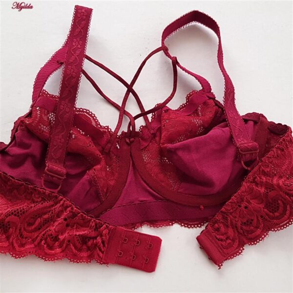 ست شورت و سوتین زنانه ماییلدا مدل فنردار هارنس کد 5165 رنگ زرشکی