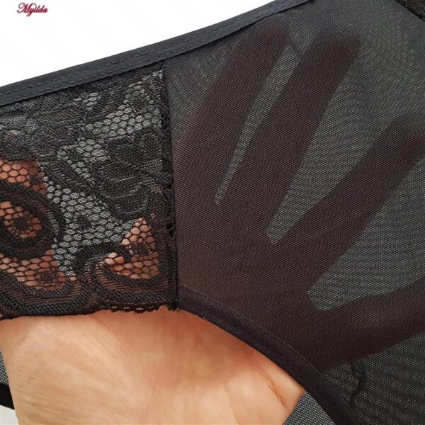 ست شورت و سوتین زنانه ماییلدا مدل فنردار هارنس کد 5165 رنگ مشکی