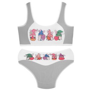 ست شورت و نیم تنه دخترانه ماییلدا مدل پددار تخم مرغ کد 5164-1 رنگ طوسی