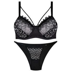 ست شورت و سوتین زنانه کارنا رز مدل فنردار کد 1208 رنگ مشکی