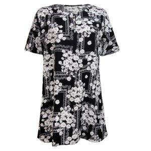 تونیک زنانه ماییلدا مدل گلهای بهاری کد 5195-7 رنگ مشکی