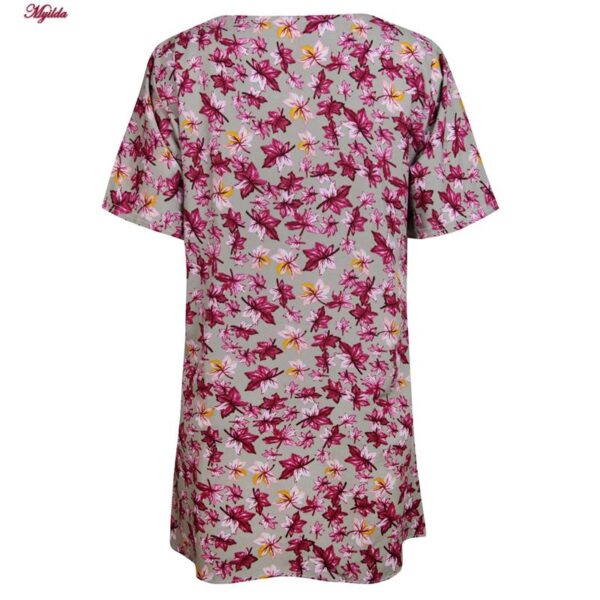 تونیک زنانه ماییلدا مدل برگهای پاییزی کد 5195-8 رنگ سبز روشن