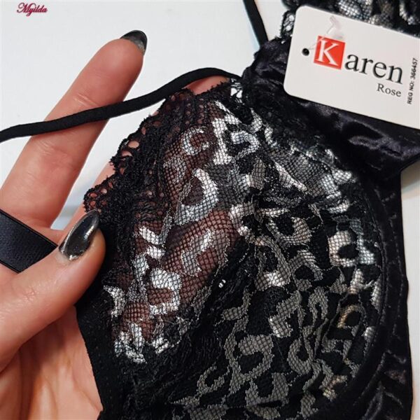 ست شورت و سوتین زنانه کارنا رز مدل فنردار کد 1208 رنگ مشکی