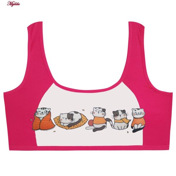 ست شورت و نیم تنه دخترانه ماییلدا مدل پددار گربه سرمایی کد 5164-6 رنگ سرخابی