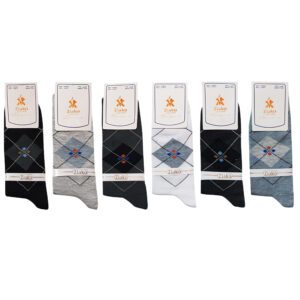 جوراب ساق بلند مردانه ضیاکو مدل پنبه ای کد 5185-266-1 بسته 6 عددی