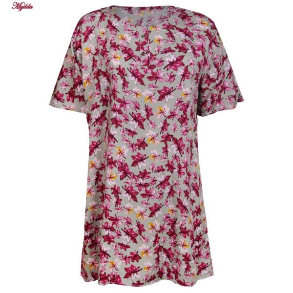 تونیک زنانه ماییلدا مدل برگهای پاییزی کد 5195-8 رنگ سبز روشن