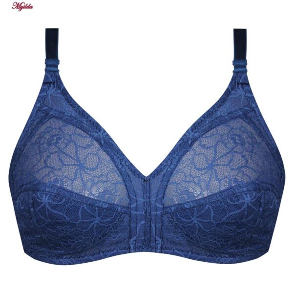 سوتین زنانه پانیذ مدل بدون فنر کد 66500-New رنگ سرمه ای