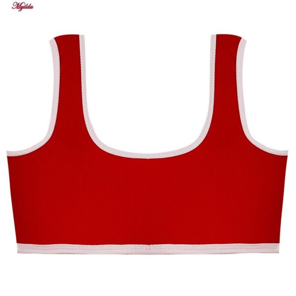 ست شورت و نیم تنه دخترانه ماییلدا مدل پددار خرگوش و جوجه کد 5164-5 رنگ قرمز