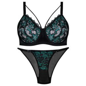 ست شورت و سوتین زنانه کارنا رز مدل فنردار هارنس کد 1003 رنگ سبز کله غازی