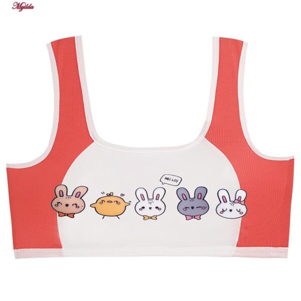 ست شورت و نیم تنه دخترانه ماییلدا مدل پددار خرگوش و جوجه کد 5164-5 رنگ گلبهی