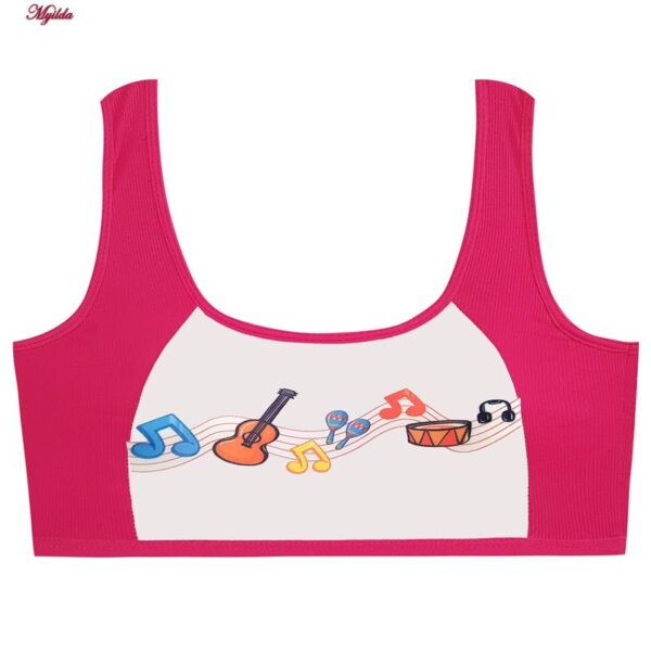 ست شورت و نیم تنه دخترانه ماییلدا مدل پددار ساز و آواز کد 5164-3 رنگ سرخابی