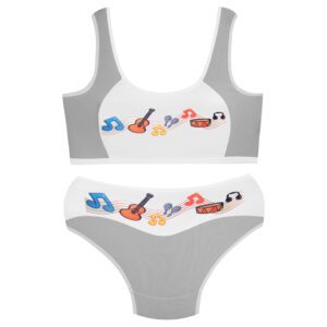 ست شورت و نیم تنه دخترانه ماییلدا مدل پددار ساز و آواز کد 5164-3 رنگ طوسی