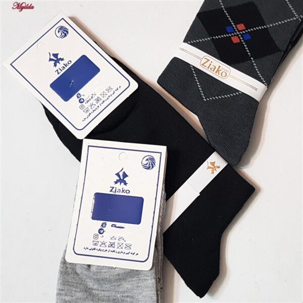 جوراب ساق بلند مردانه ضیاکو مدل پنبه ای کد 5185-266-1 بسته 6 عددی