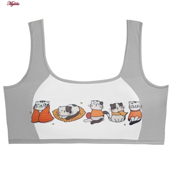 ست شورت و نیم تنه دخترانه ماییلدا مدل پددار گربه سرمایی کد 5164-6 رنگ طوسی