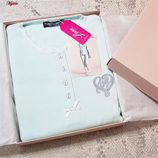 ست بلوز و شلوار زنانه لین مدل نخ پنبه کد 5196-154 رنگ سبز