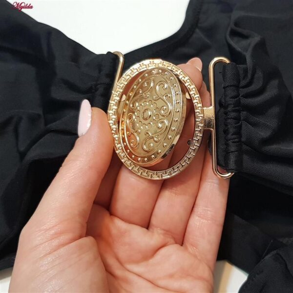 مایو زنانه مدل سگک دار کد 4996 رنگ مشکی