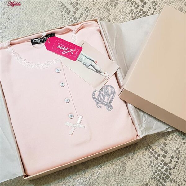 ست بلوز و شلوار زنانه لین مدل نخ پنبه کد 5196-154 رنگ صورتی