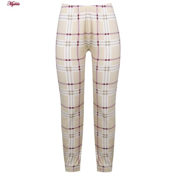 ست بلوز و شلوار زنانه لین مدل نخ پنبه کد 5196-156 رنگ کرم