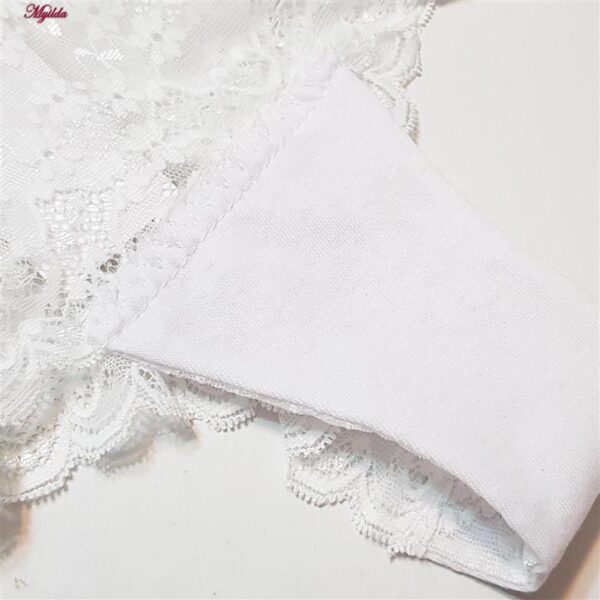 ست شورت و سوتین زنانه شاندرمن مدل فنردار گیپور گلدار کد 5080-2464-03 رنگ سفید