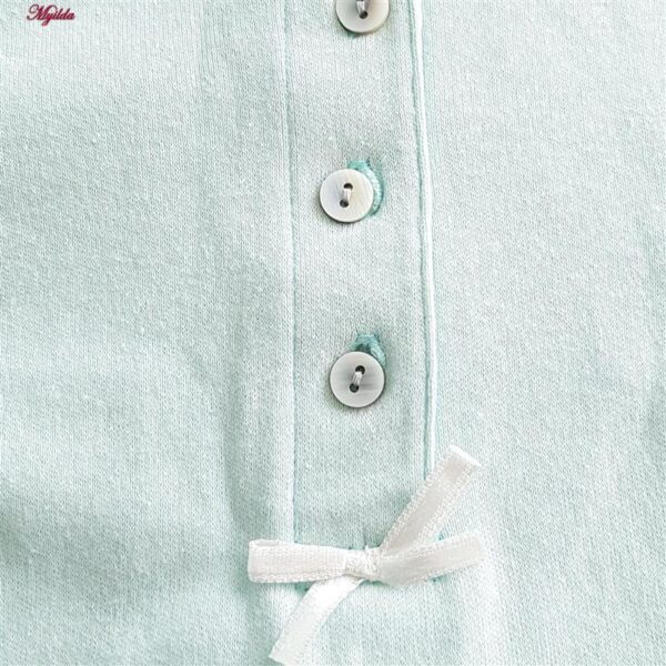 ست بلوز و شلوار زنانه لین مدل نخ پنبه کد 5196-154 رنگ سبز