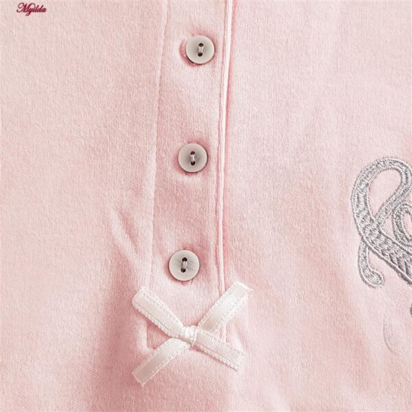 ست بلوز و شلوار زنانه لین مدل نخ پنبه کد 5196-154 رنگ صورتی