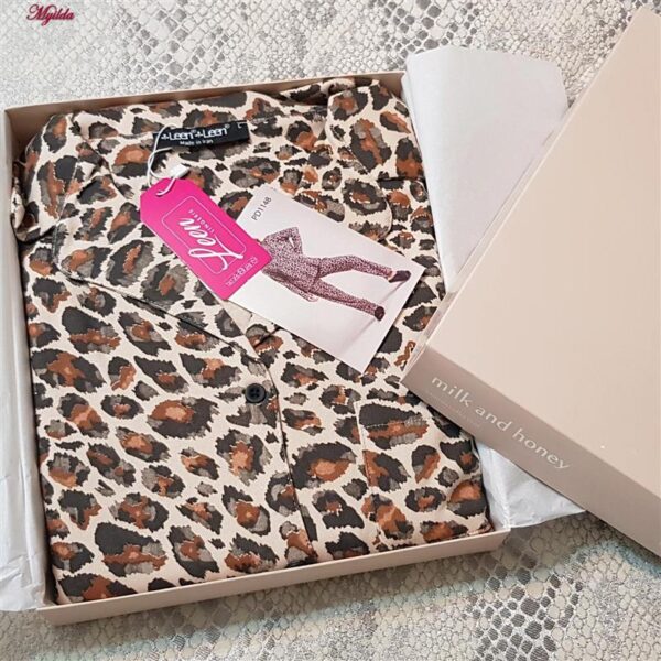 ست شومیز و شلوار زنانه لین مدل نخ پنبه پلنگی کد 5196-148