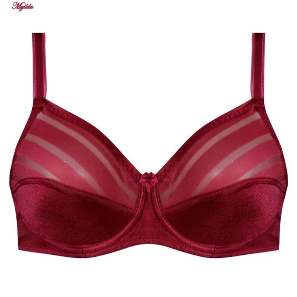 سوتین زنانه اما مدل فنردار کد 4930-4500 رنگ زرشکی