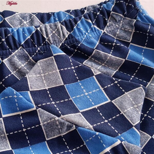 ست بلوز و شلوار زنانه لین مدل نخ پنبه کد 5196-157 رنگ آبی