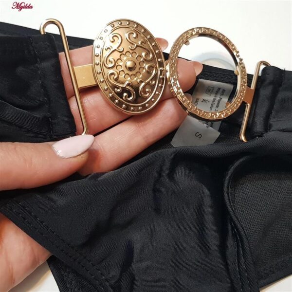 مایو زنانه مدل سگک دار کد 4996 رنگ مشکی