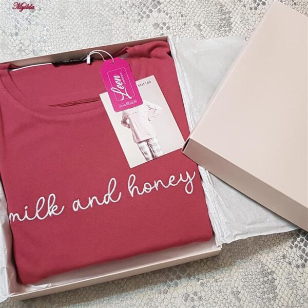 ست بلوز و شلوار زنانه لین مدل نخ پنبه کد 5196-149 رنگ زرشکی