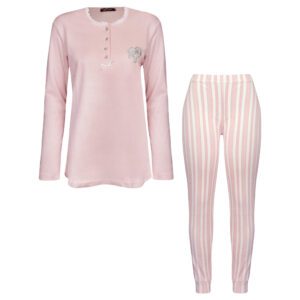 ست بلوز و شلوار زنانه لین مدل نخ پنبه کد 5196-154 رنگ صورتی