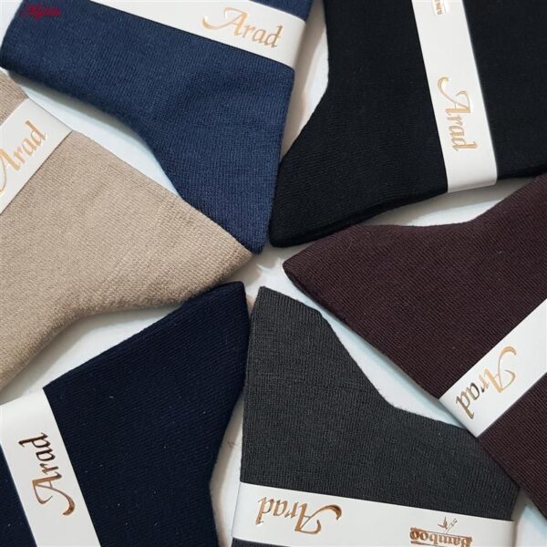 جوراب مردانه آراد مدل پنبه ای جعبه دار بامبو کد 5200-864 بسته 6 عددی