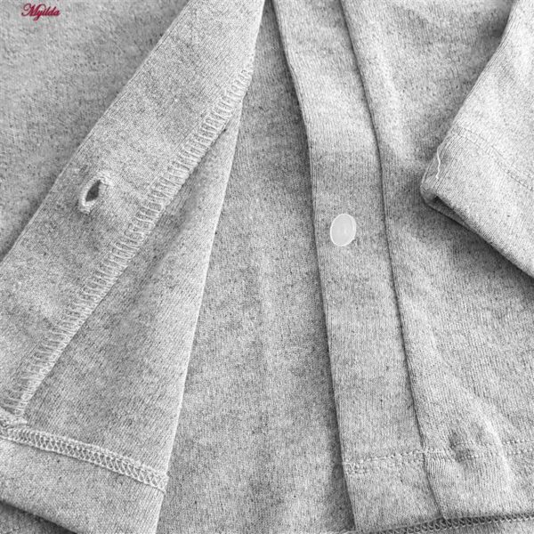 ست شومیز و شلوار زنانه لین مدل نخ پنبه جلو دکمه کد 5196-158 رنگ طوسی