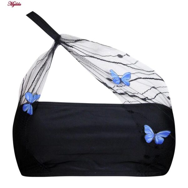 مایو زنانه مدل پروانه ای کد 4995 رنگ مشکی