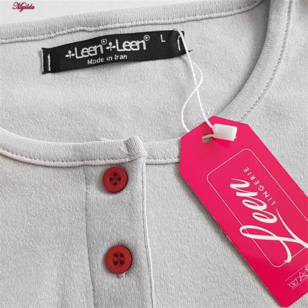 ست بلوز و شلوار زنانه لین مدل نخ پنبه کد 5196-156 رنگ طوسی