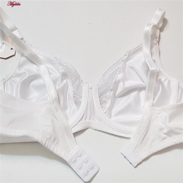 سوتین زنانه لین مدل پرسی فنردار طرح پروانه کد 4680-744 رنگ سفید