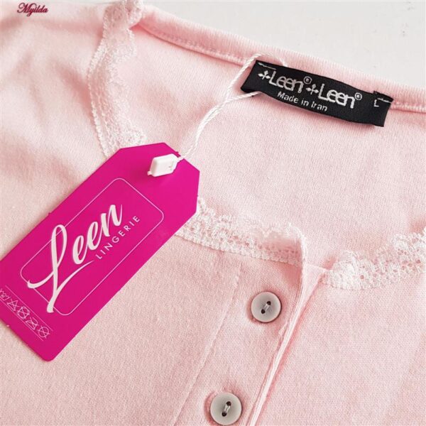 ست بلوز و شلوار زنانه لین مدل نخ پنبه کد 5196-154 رنگ صورتی