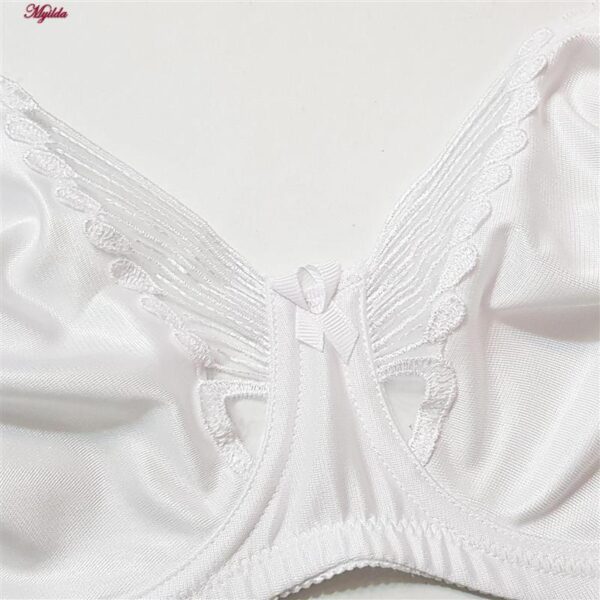 سوتین زنانه لین مدل پرسی فنردار طرح پروانه کد 4680-744 رنگ سفید