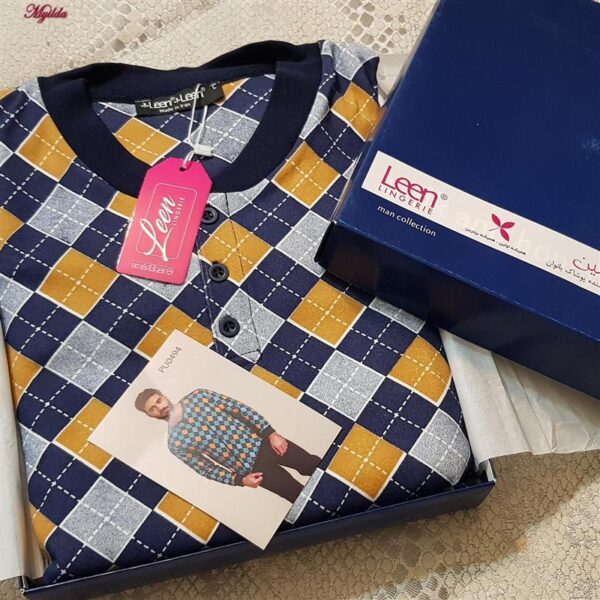 ست تی شرت و شلوار مردانه لین مدل نخ پنبه کد 5197-494