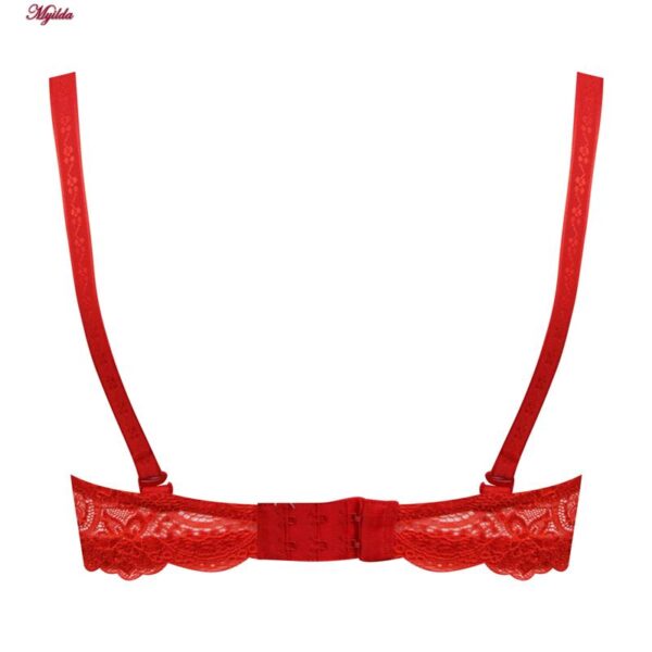 سوتین زنانه پانیذ مدل پوش آپ فنردار کاپ اسفنجی بند متحرک کد 4851 رنگ قرمز