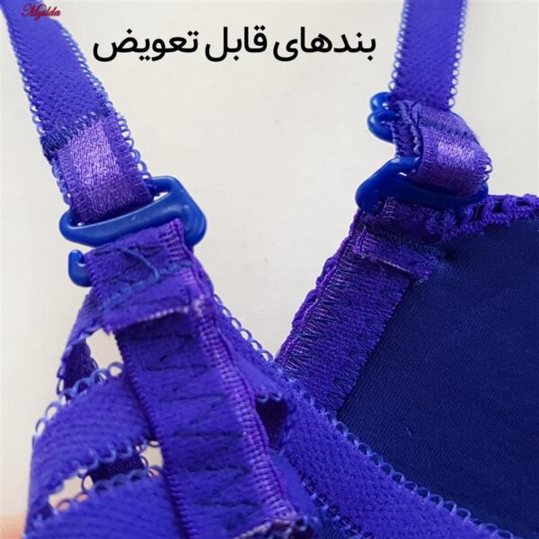 سوتین زنانه لنا ژنکن مدل پوش آپ فنردار کاپ اسفنجی بند متحرک کد 5238 رنگ آبی کاربنی