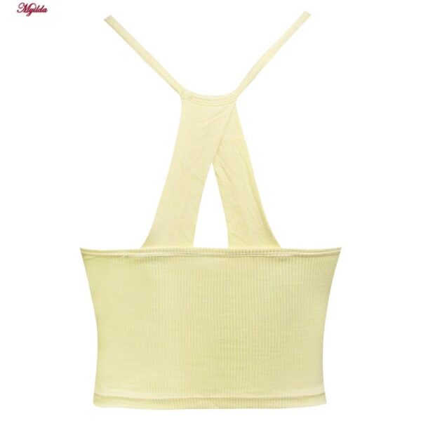 کراپ‌تاپ زنانه ماییلدا مدل پد ثابت کد 5258-241 رنگ لیمویی