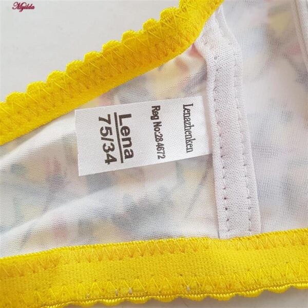 ست شورت و سوتین زنانه لنا ژنکن مدل پوش آپ فنردار کاپ اسفنجی بند متحرک کد 4689-12 رنگ زرد