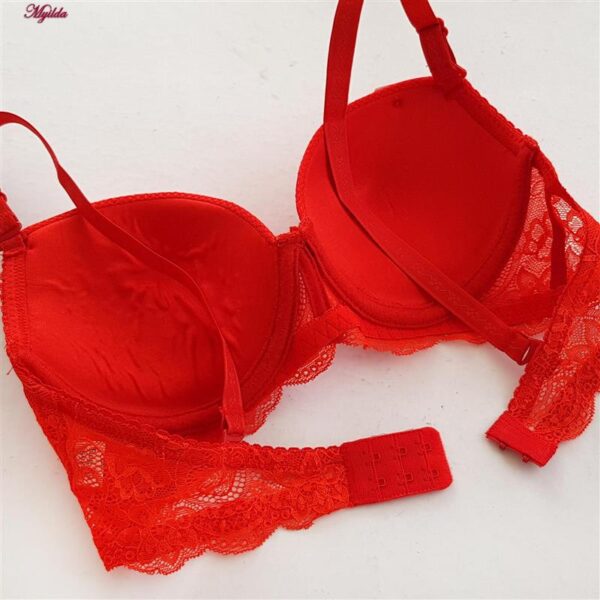 سوتین زنانه پانیذ مدل پوش آپ فنردار کاپ اسفنجی بند متحرک کد 4851 رنگ قرمز